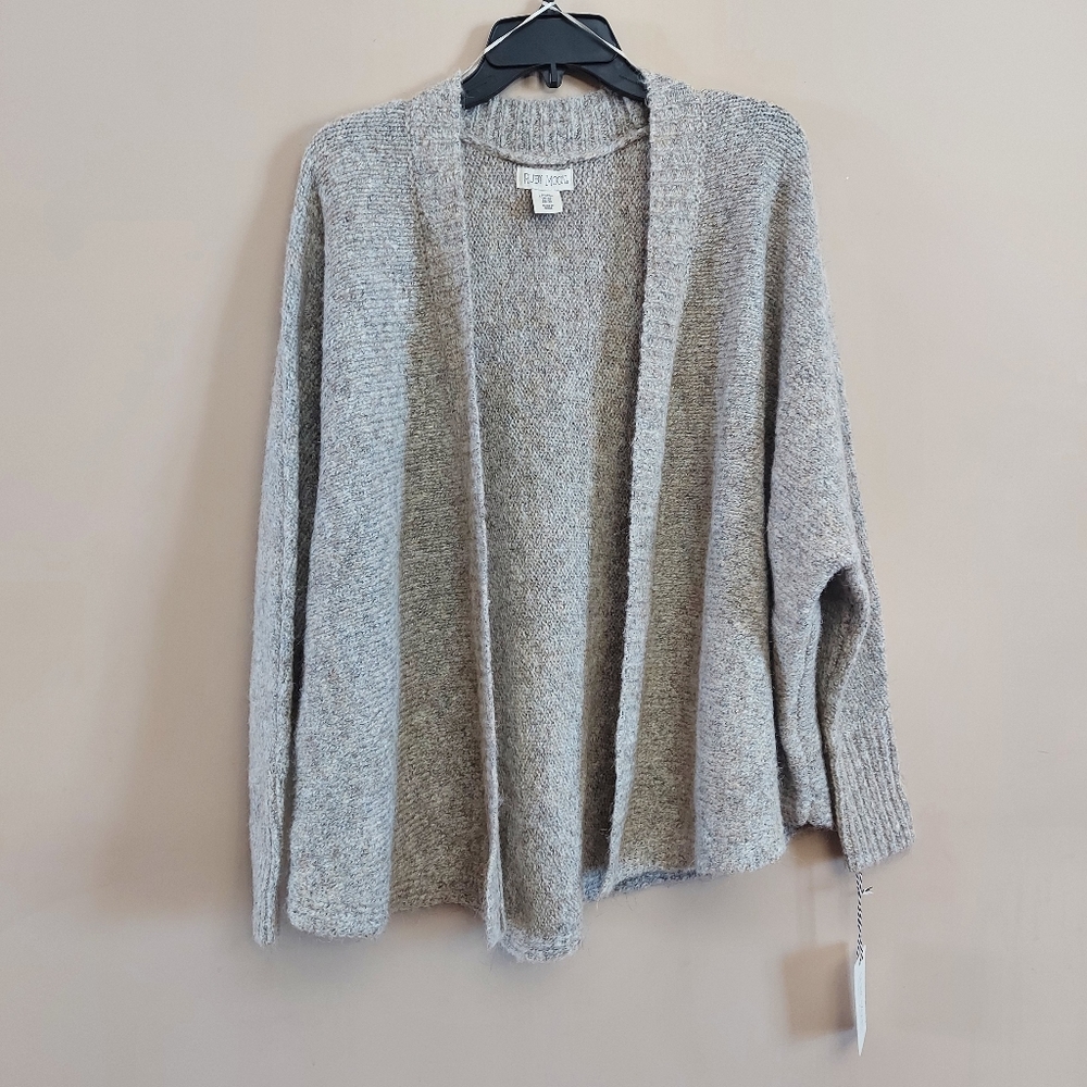 Ruby Moon Cotton Oversized Cocoon Cardigan Sweater Gray Size XS